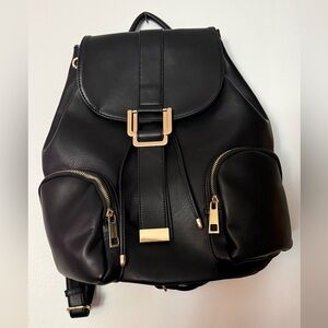 Chic Black Backpack with Gold Accents Buttery Smooth🖤